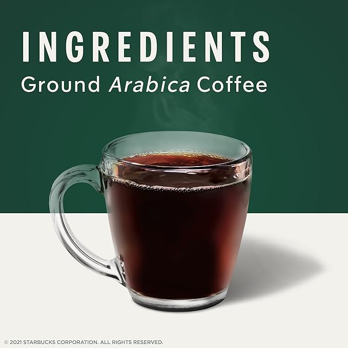 Starbucks Ground Coffee, Dark Roast Coffee, Morning Joe, 100% Arabica, 6 bags (12 oz each)