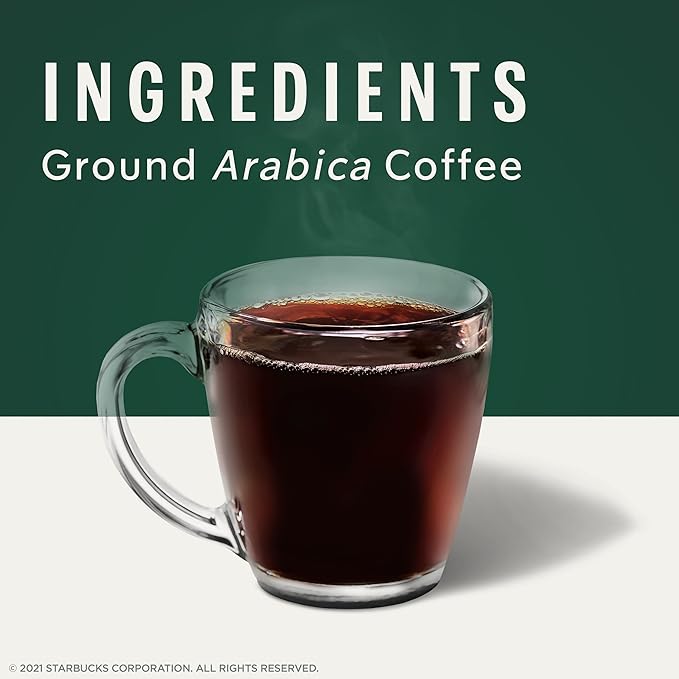 Starbucks Ground Coffee—Dark Roast Coffee—Espresso Roast—100% Arabica—6 bags (18 oz each)