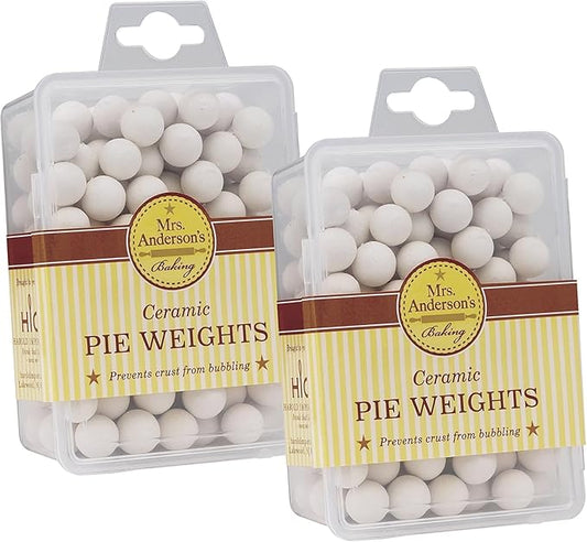 Mrs. Anderson's Baking Ceramic Pie Crust Weights, Natural Ceramic Stoneware, Set of 2