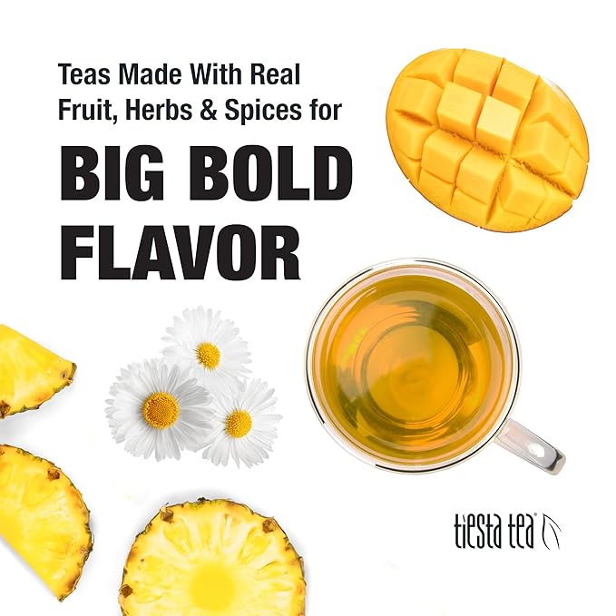 Tiesta Tea - Mango Dreamzzz Chamomile Loose Leaf Herbal Tea, Relaxing Chamomile & Lemongrass Blend, Caffeine-Free, Brew Hot or Iced, Makes Up to 25 Cups, Resealable Pouch, 1.5 Ounce