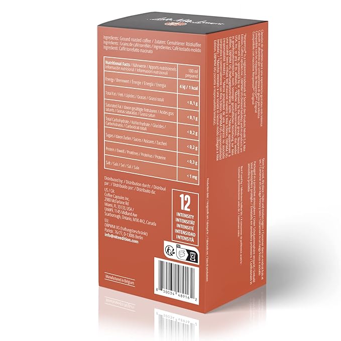 Late Nite Lemur 120ct for Nespresso Original Machine Compatible Pods I Intensity 12 I Aluminum Coffee Capsules I Like Palermo Kazaar Espresso I 100% Arabica Beans with High Intensity