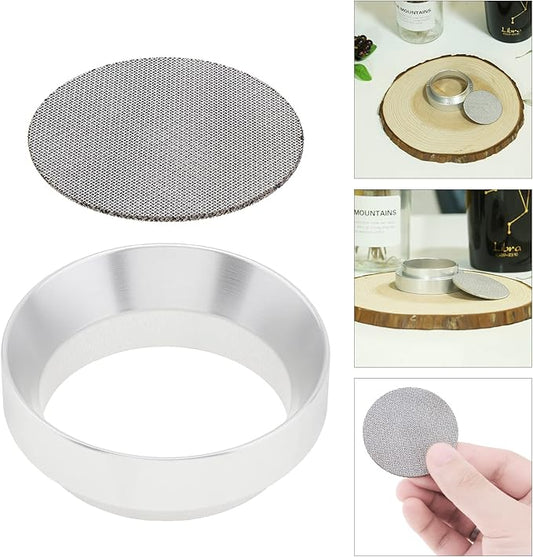 51mm Espresso Dosing Funnel and Puck Screen, Magnetic Espresso Coffee Dosing Ring, Reusable 1.7mm Thickness Espresso Puck Screen 316 Stainless Steel Fits 51mm Portafilter
