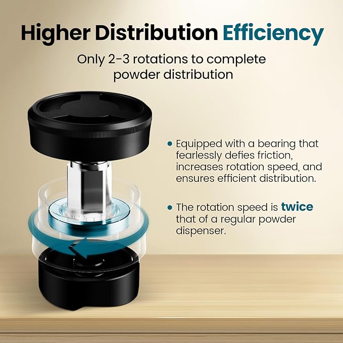 MHW-3BOMBER 58.5mm Espresso Coffee Distributor, Gravity Espresso Distribution Tool with Adaptive Height for Barista, Coffee Leveler Tools for 58mm Machine Portafilter, Astra Collection, T7021-OS