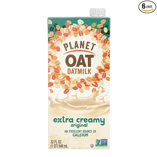 Planet Oat Oatmilk, Extra Creamy, 32 Fl. Oz (Pack of 6)