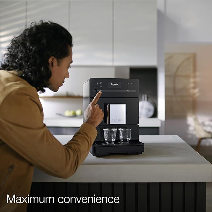 Miele CM 5300 Automatic Bean-to-Cup Coffee Maker - With OneTouch for Two, AromaticSystem, Individual Profile Settings, and Cleaning Programs, in Obsidian Black