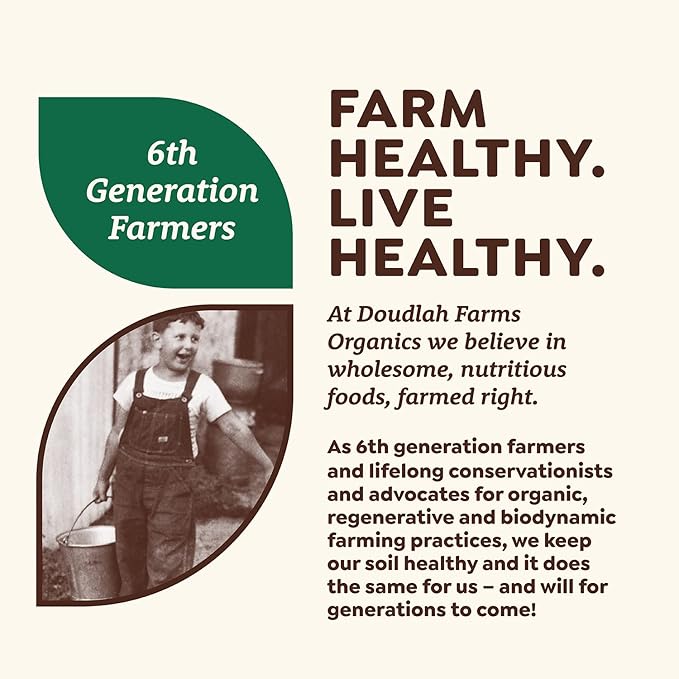 Organic Whole Wheat Flour 5 lb - Non-GMO, Pesticide-Free, Regenerative Organic Certified for Baking Bread, Pizza, Pasta, & More by Doudlah Farms