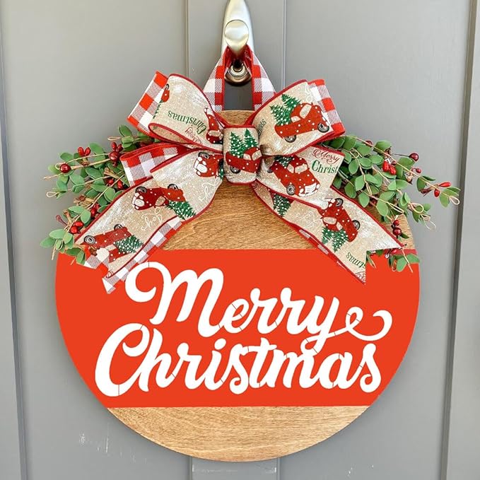 Christmas Stencils 12” Xmas Stencil for Wood Christmas Stencil for Painting Holiday Stencils Merry Christmas Believe Drawing Templates Half Round Stencil for Door Hanger Porch Wreath Home Decor
