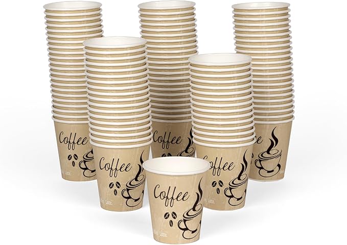 Smygoods Disposable Coffee Cups, To Go Paper Hot Cups, Classic Design (6 OZ, 100 Count) For Hot Beverages, Coffee, Tea, Espresso, Cocoa - Vasos Para Cafe