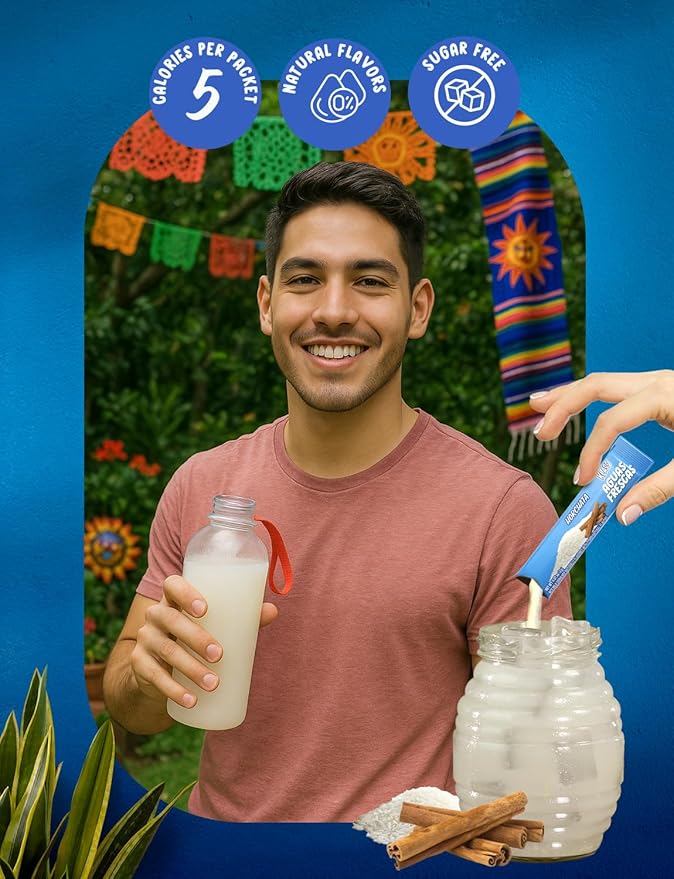 Klass Aguas Frescas | Drink Mix Packets | Horchata Flavored | Sugar Free On-The-Go Packets, Low Calorie (40 Count Powder Stick Packs)