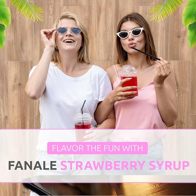 Fanale Premium Flavoring Concentrated Syrup for Bubble Tea | Strawberry Flavor Syrup | for Boba Tea, Smoothies, Slushes, Desserts | 5.5 pound Pack of 6 | SRP501-CS