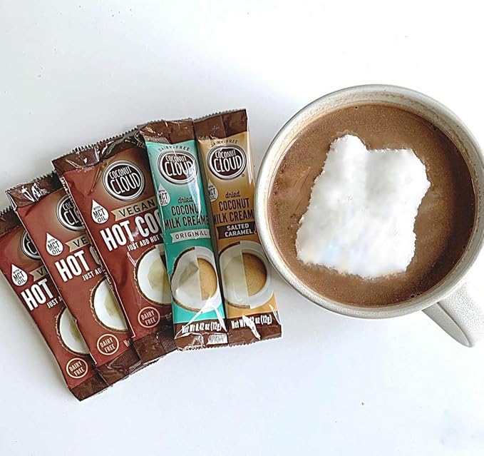 Coconut Cloud: Dairy-Free Coffee Creamer | Minimally Processed, Shelf Stable. Made from Coconut Powdered Milk. | Vegan, Gluten Free, Non-GMO. (Home, Office, Travel), Creamers (Salted Caramel - 20 Sticks)