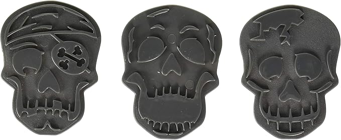 Tovolo Skull Templates Reverse, Dishwasher Safe, Set of 6 Cookie Stamps with Cutter
