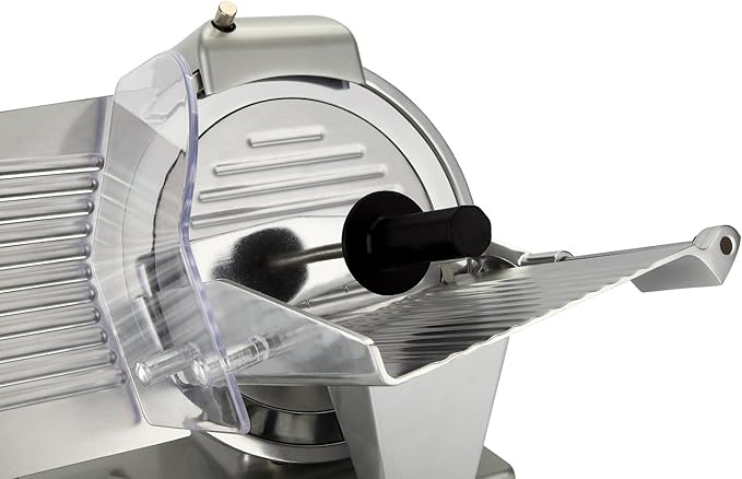10" Premium Chromium-plated Steel Blade Electric Deli Meat Cheese Food Slicer Commercial and for Home use 240W BESWOOD250