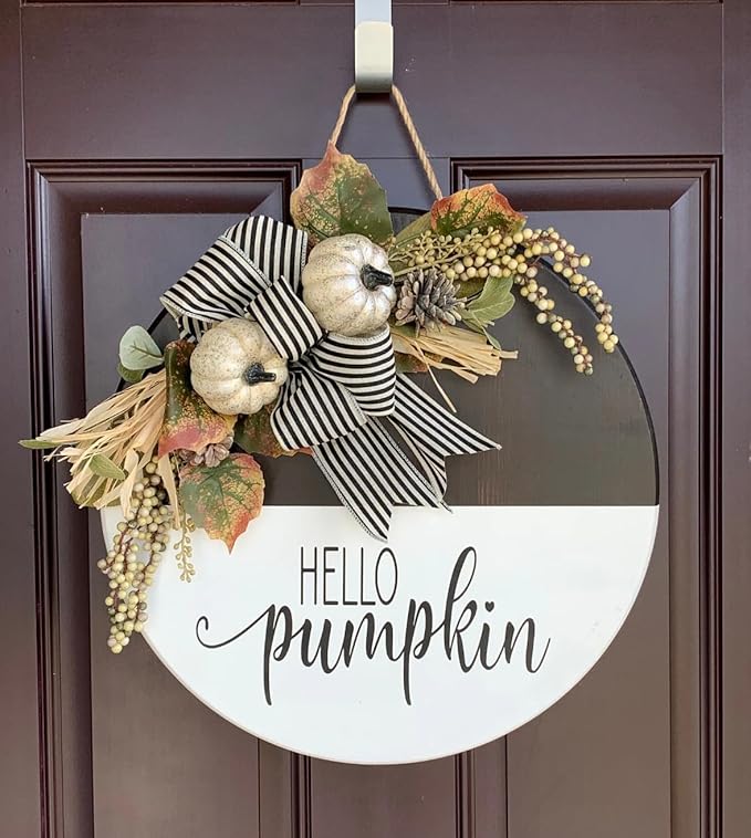Fall Stencils for Painting on Wood Thanksgiving Stencils Autumn Hello Pumpkin Happy Harvest Stencil for Door Mats Fabrics Porch Hanger Decor