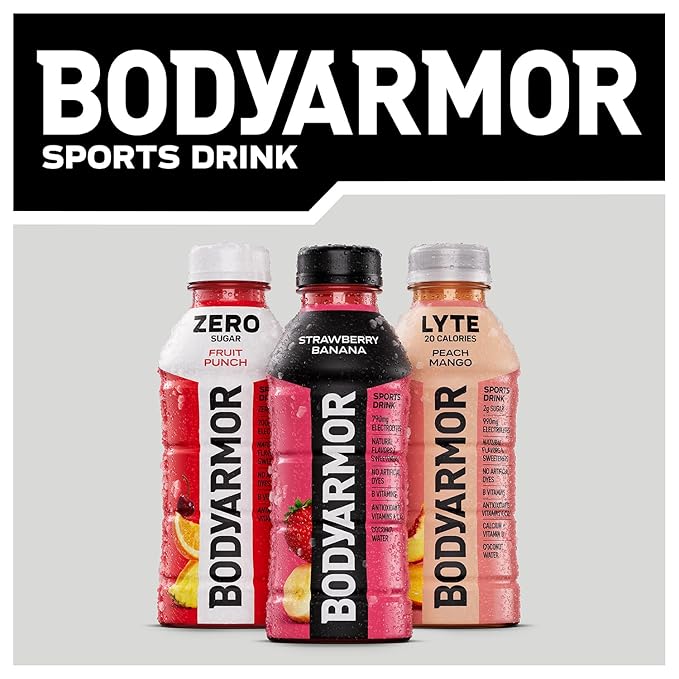 BODYARMOR ZERO Sugar Watermelon Strawberry, Sugar Free Sports Drink - Low-Calorie Hydration - Natural Flavors with Potassium Packed Electrolytes, Antioxidants, and B-vitamins, 12 fl oz (Pack of 8)