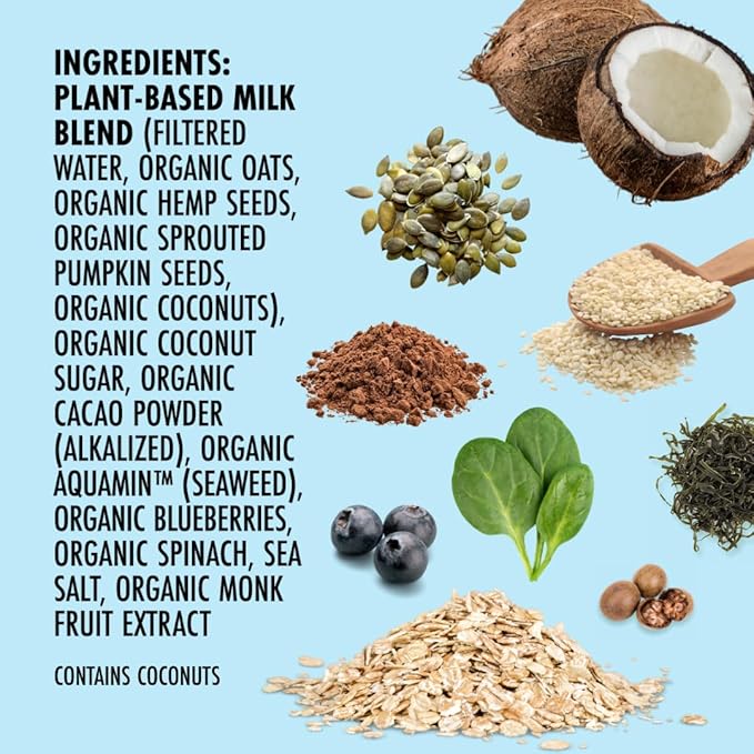 Kiki Milk Plant Based Milk - Organic Chocolate Milk - Calcium & Magnesium Source - Gluten Free, Gum Free, GMO Free, Dairy Free, Soy Free, Glyphosate Free - Shelf Stable - (32 oz • Pack of 6)