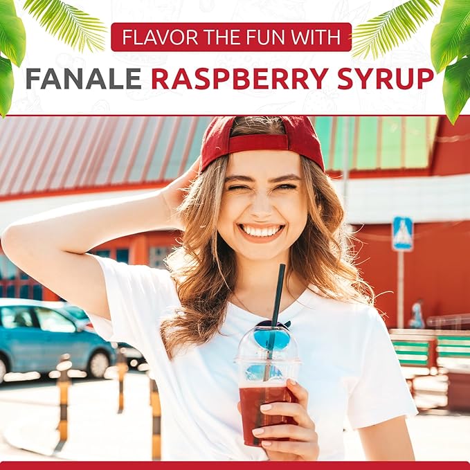 Fanale Premium Flavoring Concentrated Syrup for Bubble Tea 11 lb | Raspberry Flavor Syrup | for Boba Tea, Smoothies, Slushes, Desserts | 11lb | SRP270