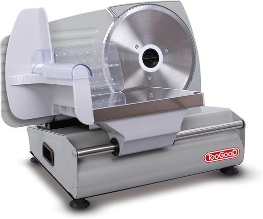 TOOGOOD 7.5" Meat Slicer, Electric Food Slicer Machine with Stainless Steel Blade, Adjustable Thickness for Home Use, Easy to Clean, Cuts Meat, Bread, Cheese and Deli, Sliver
