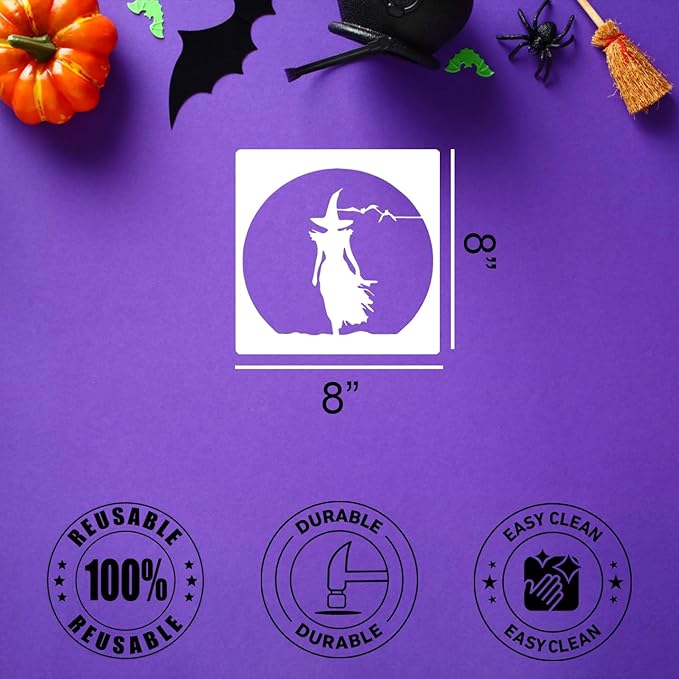 Halloween Stencils for Door Mats 8” Ghost Face Stencil Boo Trick or Treat Stencils for Painting on Wood Pumpkin Doormats T-Shirts
