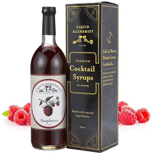 Liquid Alchemist Raspberry Syrup for Drinks - Real Ingredients Make our Raspberry Puree for Drinks the Perfect Drink Mixer - Our Cocktail Syrup is Non-GMO & Vegan (25 oz)