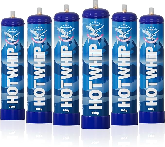 Whipped Cream Charger 6x700g 1.1L Tanks Original Flavor Cream Charger 99.99% Purity Food Grade Whip Cream Tank(6 Cylinders)