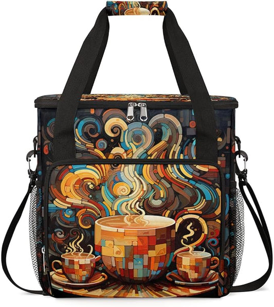 cfpolar Coffee Maker Storage Bag, Waterproof Travel Carrying Storage Tote Bag Organizer Case, Compatible with K-Mini or K-Mini Plus, And Suitable for Other Accessories， With Pockets for K-Cup Pods