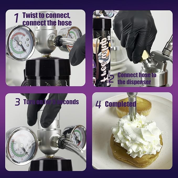 2100G Whipped Cream Charger Tank (1 Pack), 3.3L Food Grade Nitrous gas Cartridges for Desserts & Cocktails, Fits with Any Standard Dispensers, Leak Proof Steel