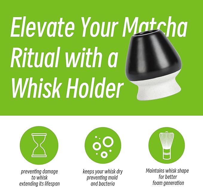 TEANAGOO Matcha Whisk Set, Bamboo Matcha Whisk (Chasen), 4 Pcs Traditional Starter Matcha Set, Scoop (Chashaku) Tea Spoon Whisk Holder, Matcha Accessory, Bamboo Whisk For Matcha Tea (100prongs)