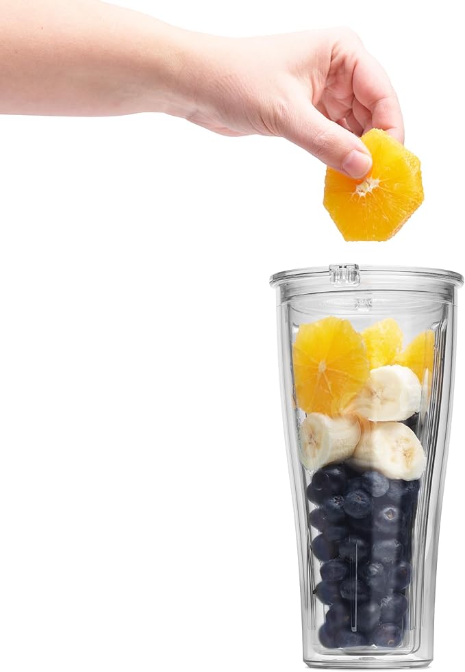Vitamix Personal Cup Adapter, BPA-Free, Dishwasher Safe, Two 20oz Cups, Two Lids and One Adapter, Clear