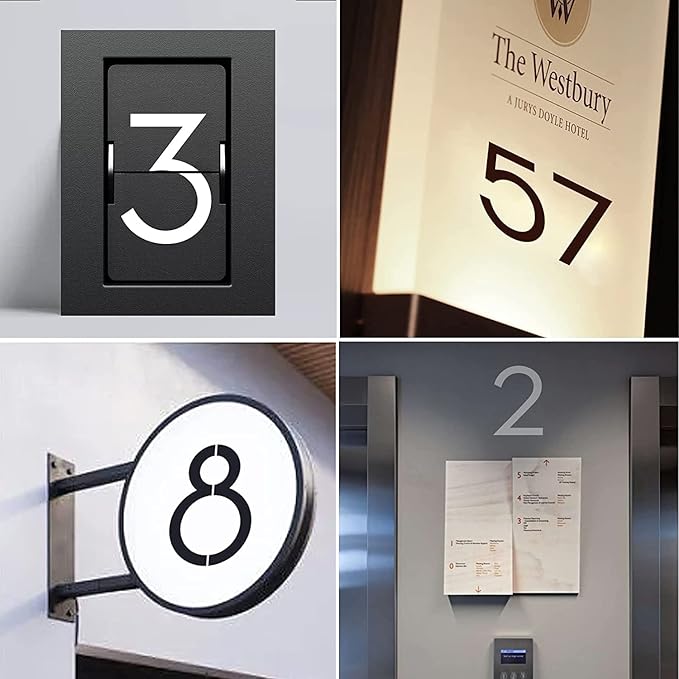 4 Inch Plastic Number Stencils - Reusable Digital Templates for Cake, Address, Painting