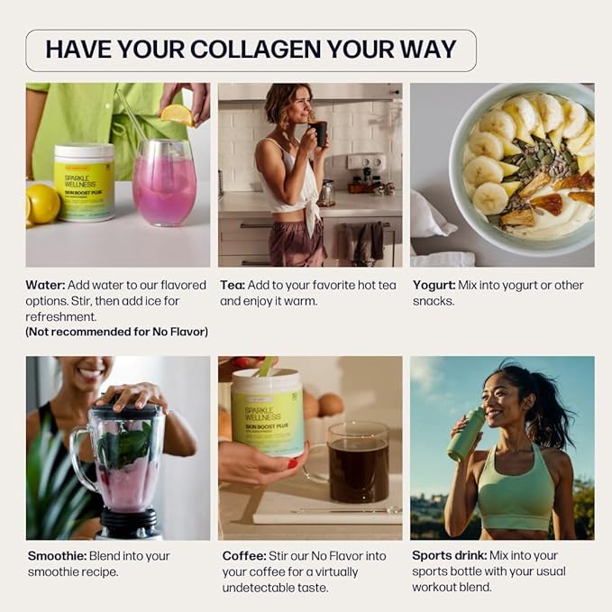 Sparkle Wellness VERISOL Bioactive Hydrolyzed Collagen Peptides & Vitamin C | Collagen Powder Supplement for Hair, Skin, and Nail Health | Skin Boost (Acai Lemonade) [50-Serves]