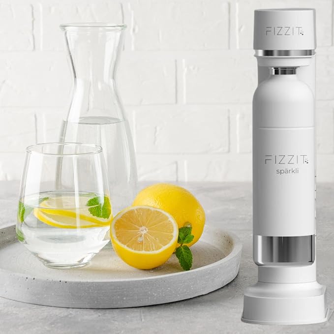 FIZZIT Fizz & Flavor Power Bundle | Soda Maker with 12-Flavor Drink Mix Variety Pack & 2 CO? Cylinders | Customizable Carbonation, Eco-Friendly, No Electricity Needed