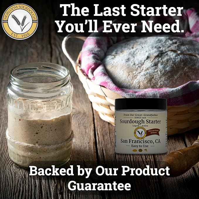 109 Year Old San Francisco Sourdough Starter Culture | Est. 1916 by our great-grandfather | Easy to follow instructions | Includes detailed instructions and recipe |