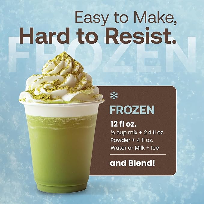 Dr. Smoothie Café Essentials Matcha Green Tea Latte – No Artificial Colors, Flavors, or Sweeteners – Shelf Stable – 51mg of Caffeine – Great for Hot, Iced, & Frozen Frappes (3.5 lb Bag, 30 Servings)