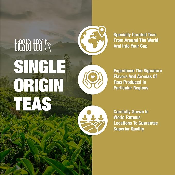 Tiesta Tea - Assam Black Tea, Loose Leaf, Single Origin Premium Black from India, High Caffeinated, Make Hot or Iced & Brews Up to 50 Cups, Pure Unblended, 4oz Refillable Tin