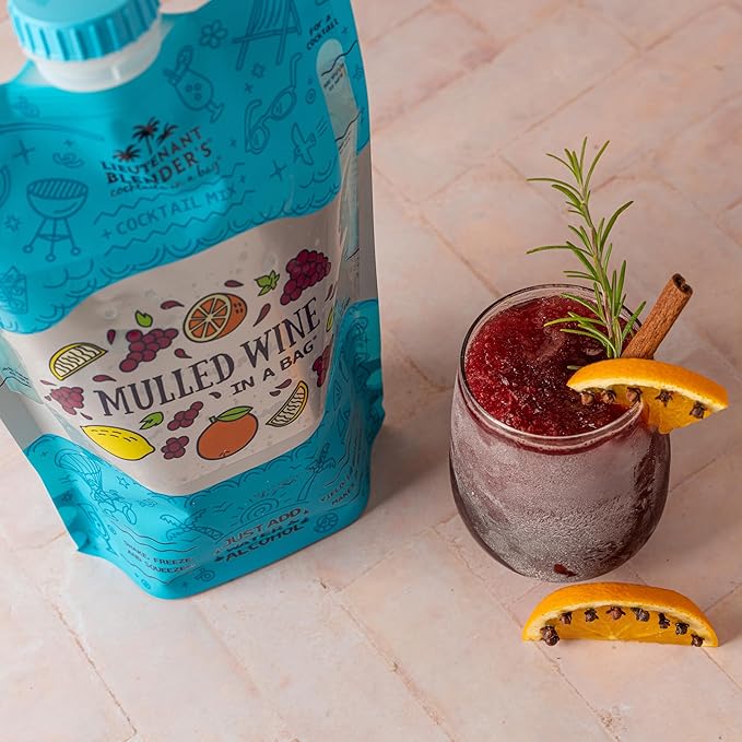 Lt. Blender's Mulled Wine in a Bag - Mulled Wine Mix - Each Bag Makes 1/2 Gallon of Cocktails – Non-GMO Cocktail Mix - No Blender Needed – Add Liquor, Wine or as a Mocktail (Pack of 1)