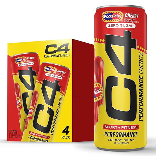 C4 Performance Energy Carbonated 12oz 4pk Cherry Popsicle