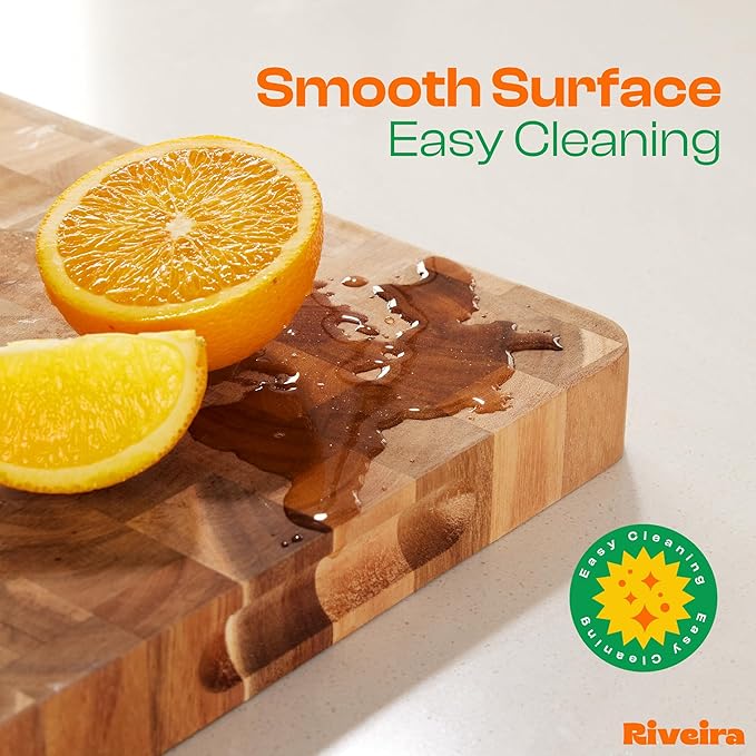 Riveira Acacia Wood Cutting Board – Gourmet Acacia Grandeur: 24 x 18 Wooden Cutting Board – Natural Wooden Cutting Boards For Kitchen Decorative – Innovative Juice Grooves Acacia Wooden Chopping Board