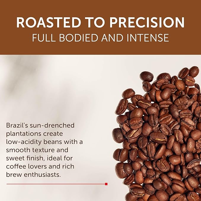 Illy Whole Bean Coffee, Brasile Cerrado Mineiro Medium Roast - Notes of Caramel and Dried Fruit - 100% Arabica - Whole Beans - Pressurized Packaging Sealed for Freshness - 8.8oz can (Pack of 6)