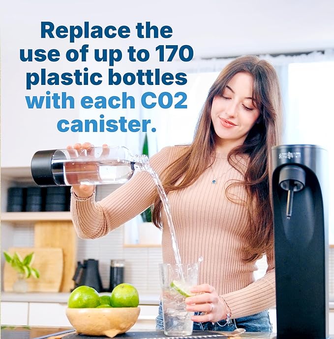 Soda Sense Easy Connect 60L CO2 Exchange Canister – 4 Pack, Replacement for Quick Connect Cylinder – Compatible with SodaStream PINK Snap-On Machines ONLY, Including ART, TERRA, ENSO & DUO