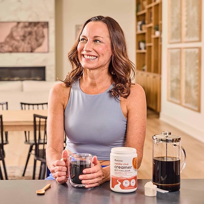 NativePath Keto Coffee Creamer Powder Vanilla Chai — Keto-Friendly, Non-Dairy & Low Sugar Creamer. Made with Grass-fed Collagen Protein Powder, MCT Oil & Monk Fruit. Soy & Gluten Free (7.1 OZ)