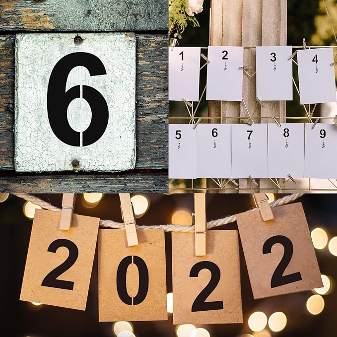 10 Inch Plastic Number Stencils - Reusable Digital Templates for Cake, Address, Painting