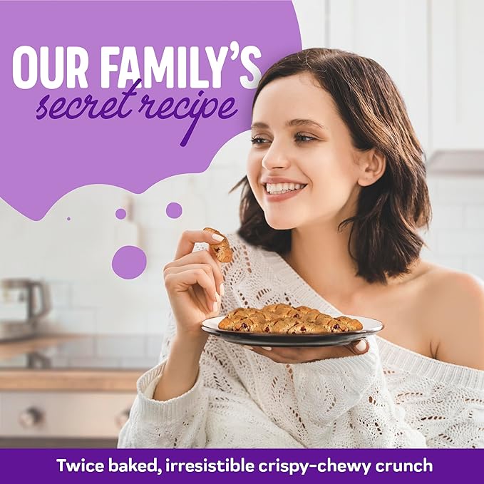 Cooper Street Italian Biscotti Cookies, Orange Cranberry Flavor, 1.25oz, 24 Pack, Peanut & Dairy Free, Satisfying Sweet Tooth Without Guilt