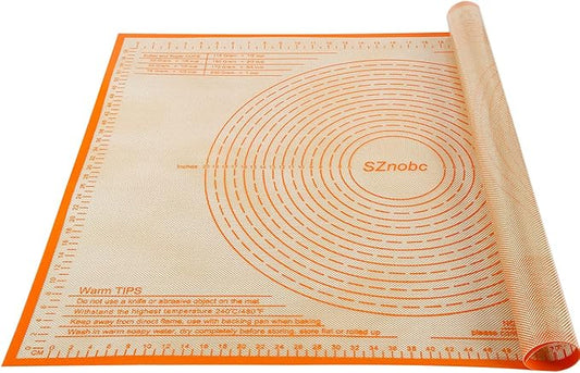 Silicone Pastry Mat 36X24 Inches Baking Mat with Measurement, Perfect for Dough, Pastry, Cookies, Pie Crust, Fondant, Bread, Sourdough, Pasta, Pizza, Kitchen Counter Mat