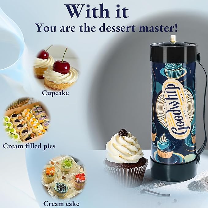 Whipped Cream Charger 3.3L Tank Food Grade cream chargers cylinder, Fits with Any Standard Dispensers (Nozzle Included) (2112g-1 tank)