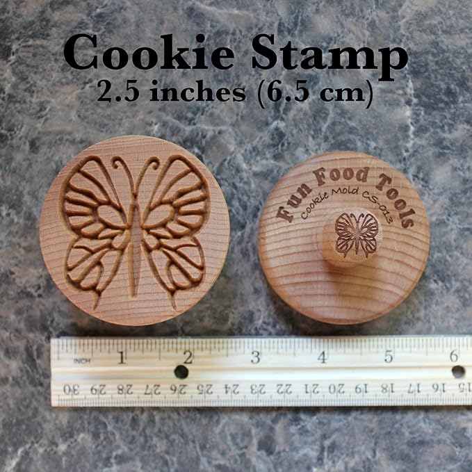 Wood Cookie Stamp, 2.5 Inch (Butterfly CS-013)