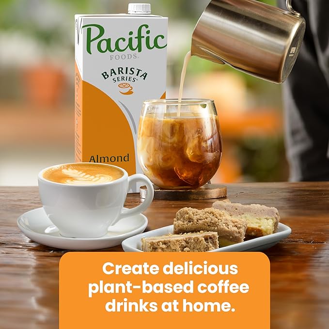 Pacific Foods Barista Series Original Almond Milk, Plant Based Milk, 32 oz Carton (Pack of 6)