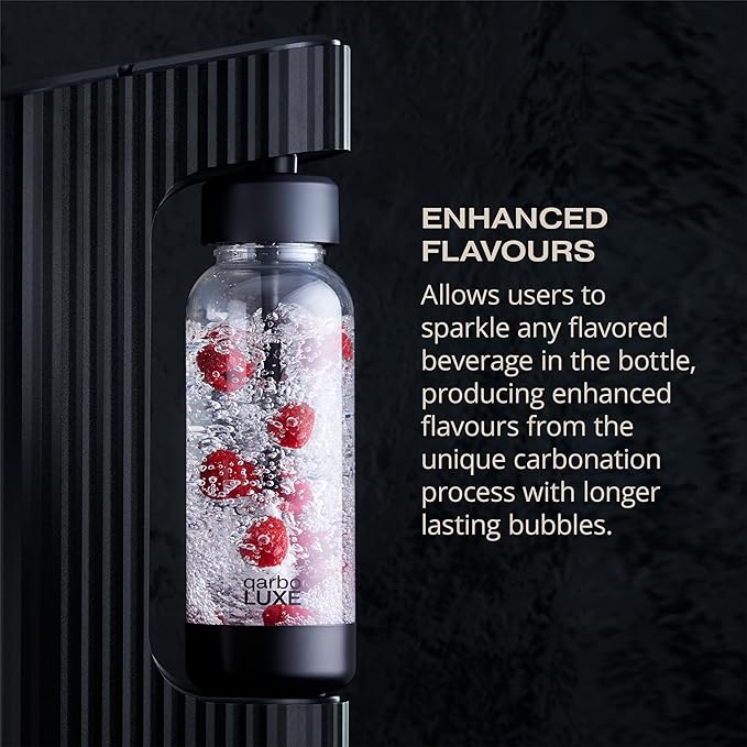 Twenty39 Qarbo LUXE Sparkling Water & Beverage Maker, Wide-Mouth 1L Bottle, Metal Body (Tuscan Gold) | Carbonate Water, Infusions & Low-Sugar Drinks | Easy-Clean Care, Reusable Bottle
