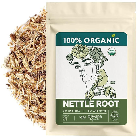 Organic Stinging Nettle Root Tea for Men's Health (4oz.) - Traditionally Used for Male Vitality & Overall Wellness — Make Herbal Infusions, Extracts, Tinctures, Oils — Té de Raíz de Ortiga Supports Prostate Health, Hormonal Balance & Energy - Make Herb...
