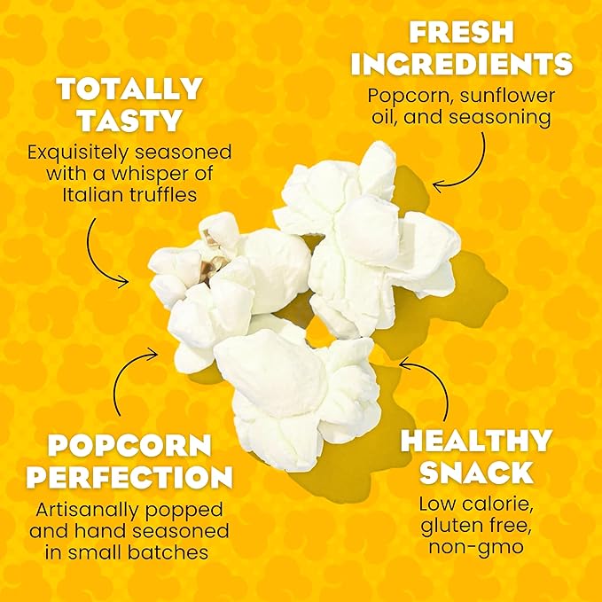 Live Love Pop Truffle Salt Flavored Gourmet Popcorn, 4.4 Oz (Pack of 6), Healthy Snack, Gluten Free, Vegan & Non-GMO, Mission Driven Munchies